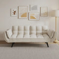 57  Sofa Bed,Polyester Blend Comfy Futon Couch Bed with 2 Square Pillows, Convertible Sleeper Sofa with Adjustable Backrest