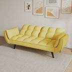 57  Sofa Bed,Polyester Blend Comfy Futon Couch Bed with 2 Square Pillows, Convertible Sleeper Sofa with Adjustable Backrest