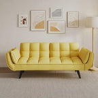 57  Sofa Bed,Polyester Blend Comfy Futon Couch Bed with 2 Square Pillows, Convertible Sleeper Sofa with Adjustable Backrest
