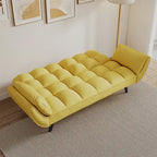 57  Sofa Bed,Polyester Blend Comfy Futon Couch Bed with 2 Square Pillows, Convertible Sleeper Sofa with Adjustable Backrest