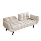57  Sofa Bed,Polyester Blend Comfy Futon Couch Bed with 2 Square Pillows, Convertible Sleeper Sofa with Adjustable Backrest
