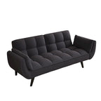 57  Sofa Bed,Polyester Blend Comfy Futon Couch Bed with 2 Square Pillows, Convertible Sleeper Sofa with Adjustable Backrest