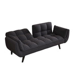 57  Sofa Bed,Polyester Blend Comfy Futon Couch Bed with 2 Square Pillows, Convertible Sleeper Sofa with Adjustable Backrest