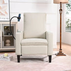Modern Fabric Manual Recliner with Phone Holder, Cup Holder, Footrest