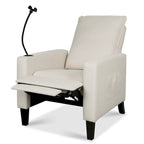 Modern Fabric Manual Recliner with Phone Holder, Cup Holder, Footrest