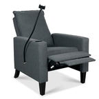 Modern Fabric Manual Recliner with Phone Holder, Cup Holder, Footrest