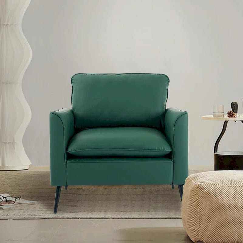 Green Modern 26  Accent Chair with Waist Pillows