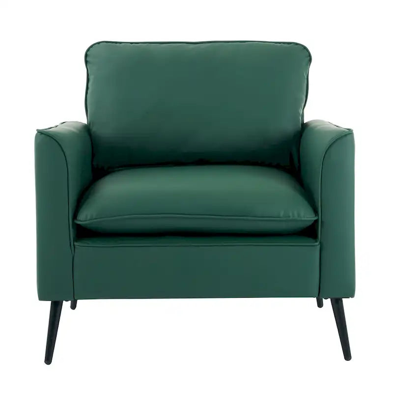 Green Modern 26  Accent Chair with Waist Pillows