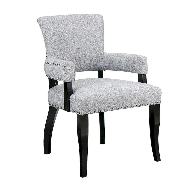Arm Dining Chair 1 Piece, Silver Nailhead trim Dining Room Chairs