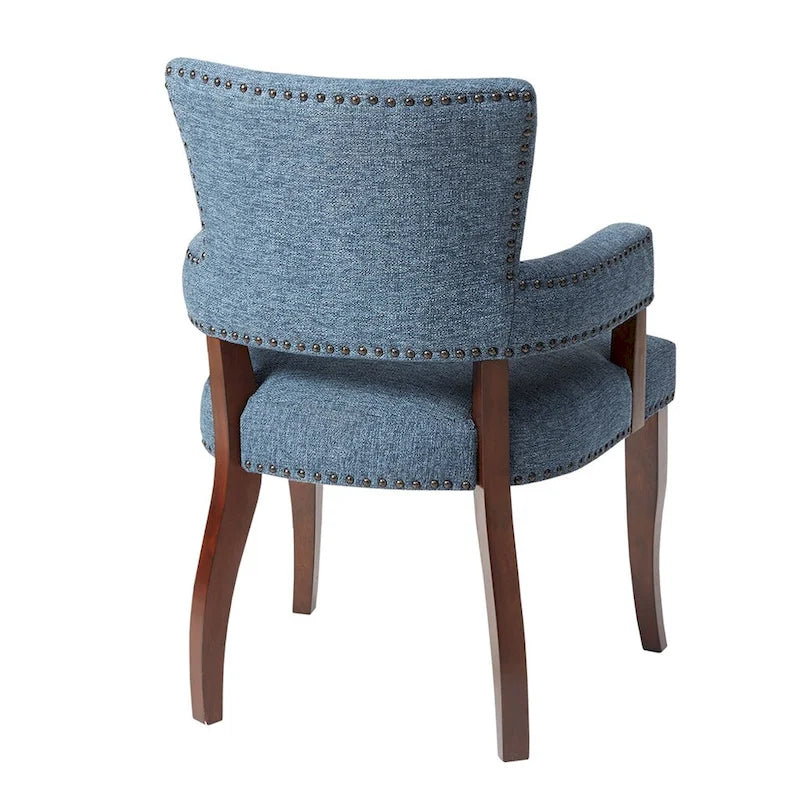 Arm Dining Chair 1 Piece, Silver Nailhead trim Dining Room Chairs
