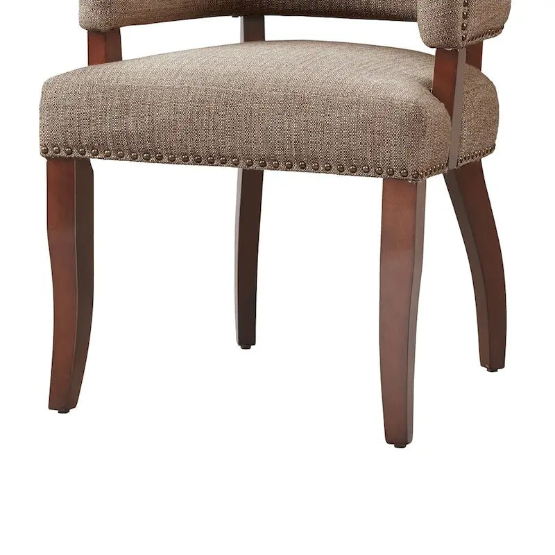 Arm Dining Chair 1 Piece, Silver Nailhead trim Dining Room Chairs