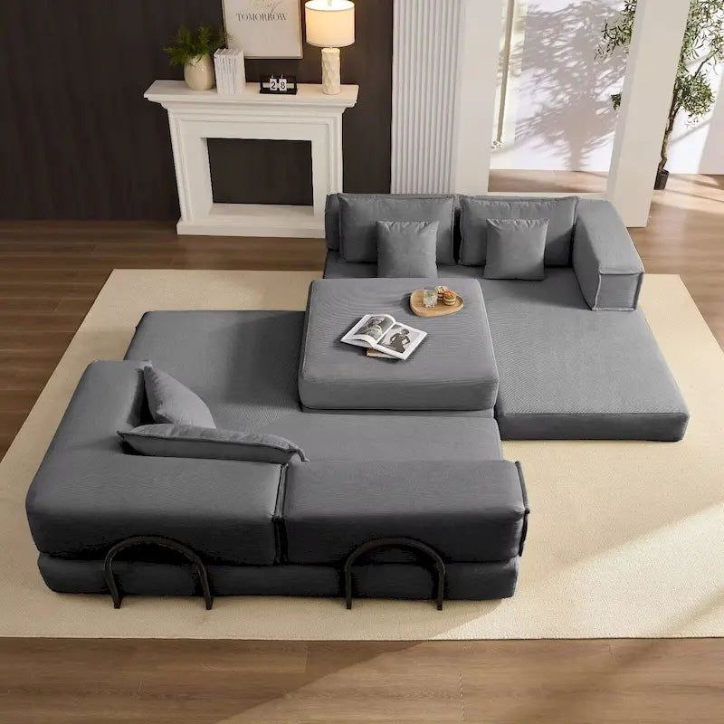 118.2   Oversized Upholstered Sectional Sofa Set, DIY Corduroy Sofa