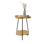 Modern Double-Layer Creative Petal Coffee Table, Round Side Table with Multifunctional Storage Space, for Living Room