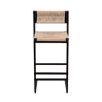 Counter Height Bar Stools Set of 2, Kichen Island Chairs with Back, Armless Dinning Room Chairs with Hand Weave