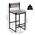 Counter Height Bar Stools Set of 2, Kichen Island Chairs with Back, Armless Dinning Room Chairs with Hand Weave