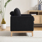 35.4 W Modern Reading Chair,Upholstered Accent Chair with Pillows and Wood Legs