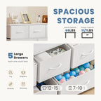 Tall Dresser Storage Tower with 5 Fabric Drawers