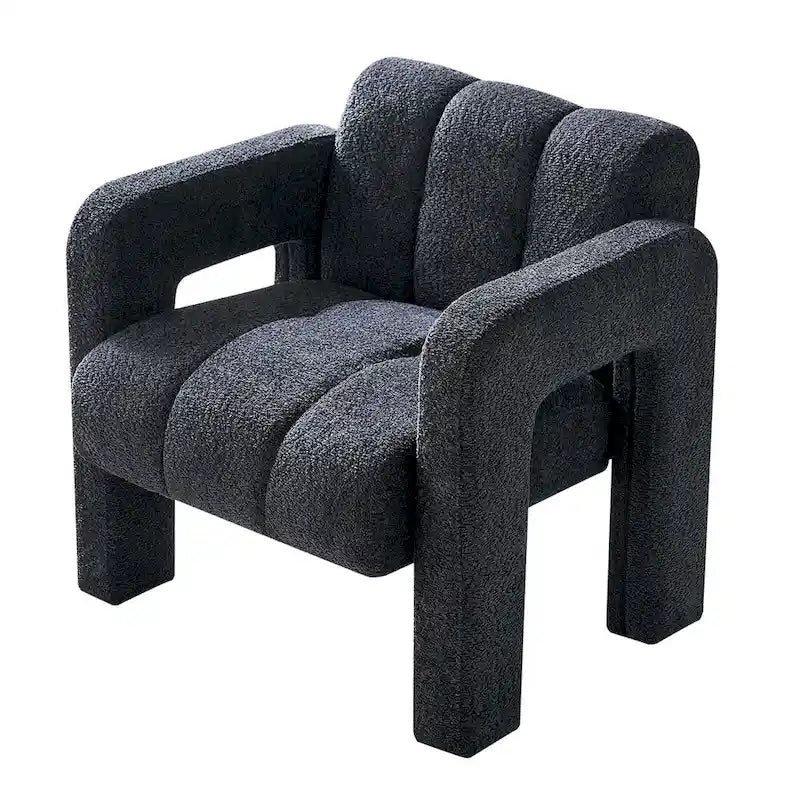 Upholstered Accent Chair 31.10  Wide Boucle Modern Accent Chair Side Chair Comfy Wide Armchair For Bedroom, Living Room