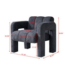 Upholstered Accent Chair 31.10  Wide Boucle Modern Accent Chair Side Chair Comfy Wide Armchair For Bedroom, Living Room