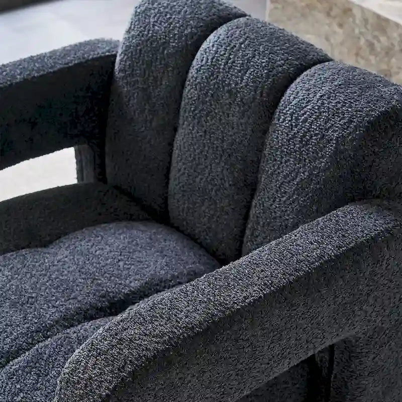 Upholstered Accent Chair 31.10  Wide Boucle Modern Accent Chair Side Chair Comfy Wide Armchair For Bedroom, Living Room