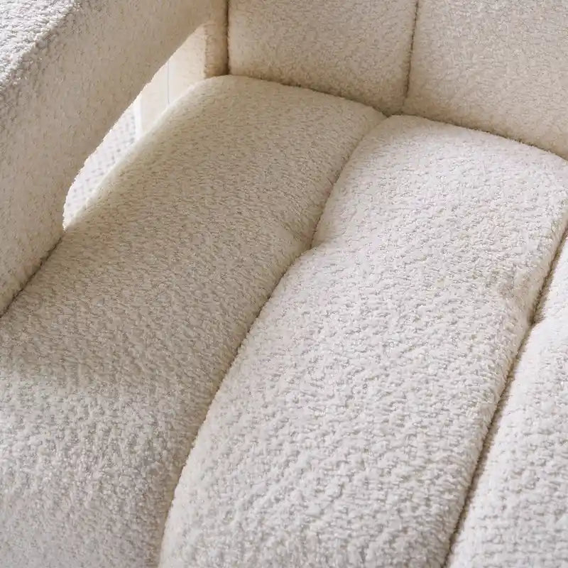 Upholstered Accent Chair 31.10  Wide Boucle Modern Accent Chair Side Chair Comfy Wide Armchair For Bedroom, Living Room