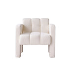 Upholstered Accent Chair 31.10  Wide Boucle Modern Accent Chair Side Chair Comfy Wide Armchair For Bedroom, Living Room