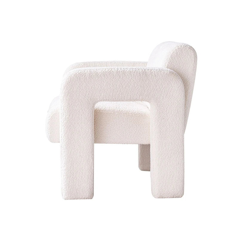 Upholstered Accent Chair 31.10  Wide Boucle Modern Accent Chair Side Chair Comfy Wide Armchair For Bedroom, Living Room