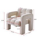 Upholstered Accent Chair 31.10  Wide Boucle Modern Accent Chair Side Chair Comfy Wide Armchair For Bedroom, Living Room