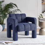Upholstered Accent Chair 31.10  Wide Boucle Modern Accent Chair Side Chair Comfy Wide Armchair For Bedroom, Living Room