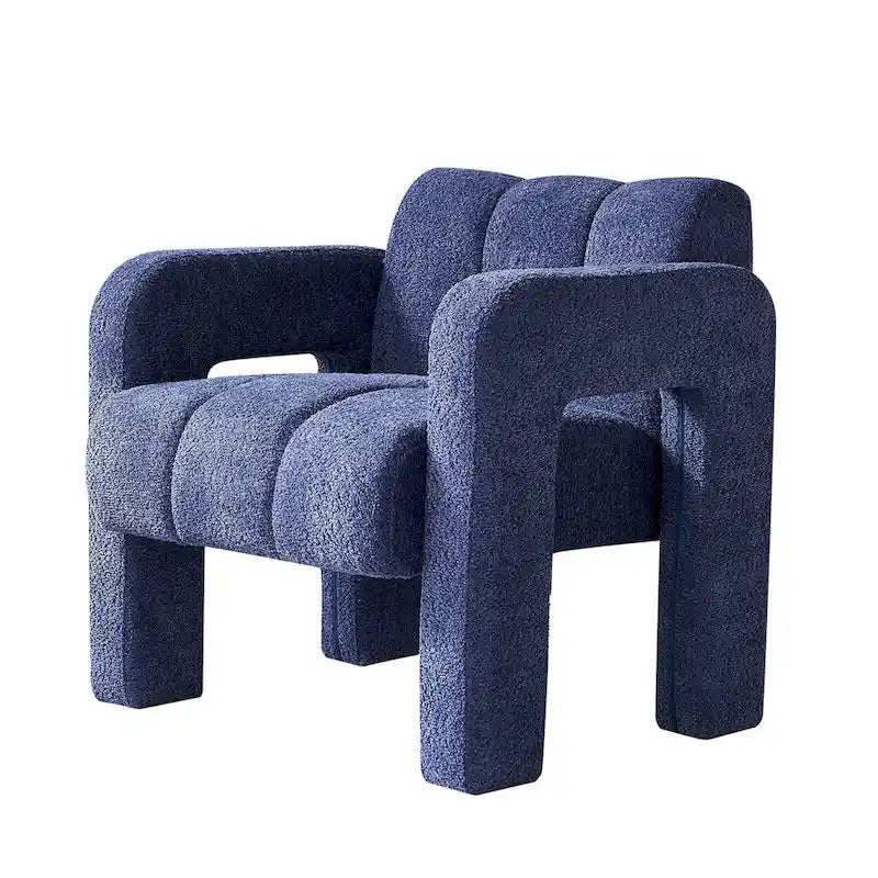 Upholstered Accent Chair 31.10  Wide Boucle Modern Accent Chair Side Chair Comfy Wide Armchair For Bedroom, Living Room