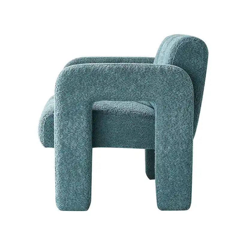 Upholstered Accent Chair 31.10  Wide Boucle Modern Accent Chair Side Chair Comfy Wide Armchair For Bedroom, Living Room