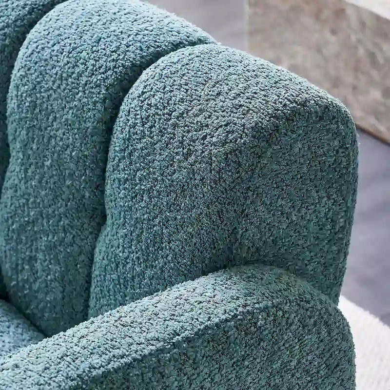 Upholstered Accent Chair 31.10  Wide Boucle Modern Accent Chair Side Chair Comfy Wide Armchair For Bedroom, Living Room