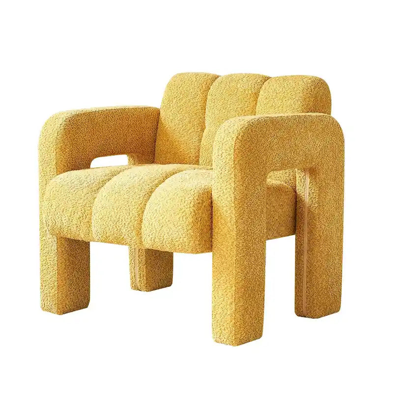 Upholstered Accent Chair 31.10  Wide Boucle Modern Accent Chair Side Chair Comfy Wide Armchair For Bedroom, Living Room
