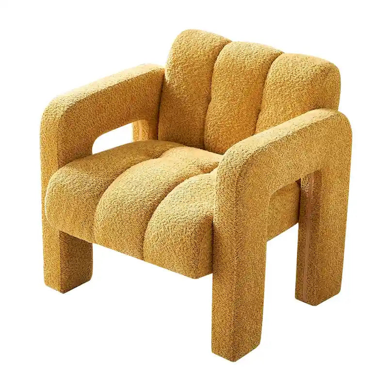 Upholstered Accent Chair 31.10  Wide Boucle Modern Accent Chair Side Chair Comfy Wide Armchair For Bedroom, Living Room