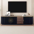 70.8  Modern Minimalist TV Stand for TVs up to 80 Inches, Entertainment Center with 3 Drawers and 1 Shelf Metal Handles