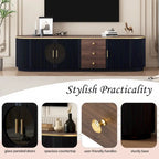 70.8  Modern Minimalist TV Stand for TVs up to 80 Inches, Entertainment Center with 3 Drawers and 1 Shelf Metal Handles