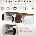 70.8  Modern Minimalist TV Stand for TVs up to 80 Inches, Entertainment Center with 3 Drawers and 1 Shelf Metal Handles