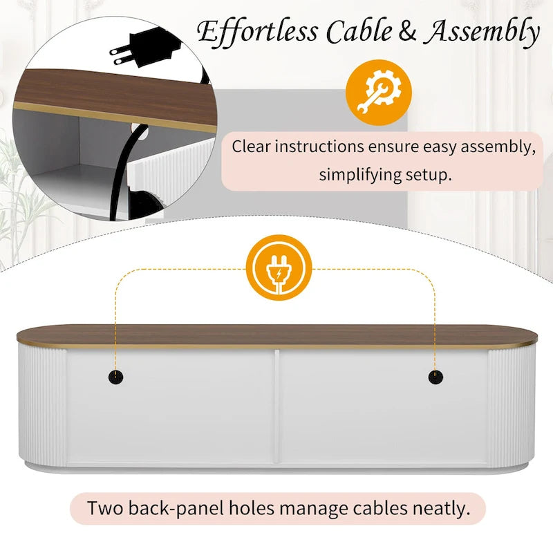 70.8  Modern Minimalist TV Stand for TVs up to 80 Inches, Entertainment Center with 3 Drawers and 1 Shelf Metal Handles