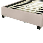 Beige Full Size Upholstered Platform Bed with Storage Headboard,Twin XL Size Trundle and 2 drawers