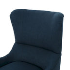 Navy Blue Modern 27  High Back Accent Chair with Birch Wood Legs and Wing Back for Living Room