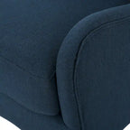 Navy Blue Modern 27  High Back Accent Chair with Birch Wood Legs and Wing Back for Living Room