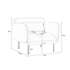 Beige Modern 36.61  Velvet Upholstered Accent Chair with Sturdy Metal Legs for Living Room