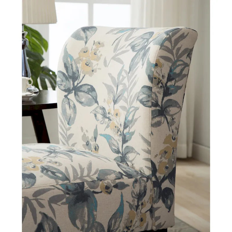 Blue Leaves 29.13  Upholstered Accent Chair