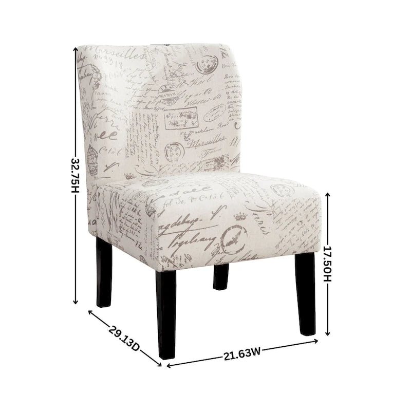 Blue Leaves 29.13  Upholstered Accent Chair