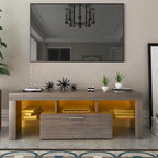 51  Modern LED TV Stand with Cabinet, 20 Minutes Quick Assembly - 51.18inch*13.78inch*17.72inch
