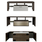 51  Modern LED TV Stand with Cabinet, 20 Minutes Quick Assembly - 51.18inch*13.78inch*17.72inch