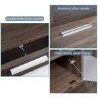 51  Modern LED TV Stand with Cabinet, 20 Minutes Quick Assembly - 51.18inch*13.78inch*17.72inch