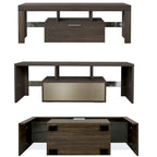 51  Modern LED TV Stand with Cabinet, 20 Minutes Quick Assembly - 51.18inch*13.78inch*17.72inch