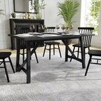 Solid Wood Commercial Grade Trestle Base Dining Table