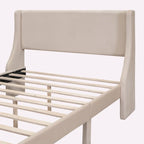 Full Size Storage Bed Velvet Upholstered with a Big Drawer